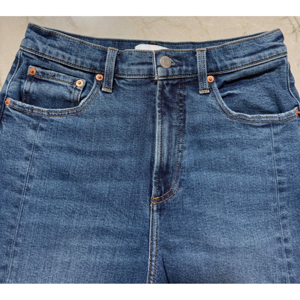 Pistola Womens Eli High Rise Barrel Leg Seam Detail Jeans Medium Wash Size 27 - Picture 8 of 13